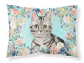 American Shorthair Spring Flowers Standard Pillowcase Lightweight Super Soft Easy Care Decorative Artwork Pillowcase, Standard