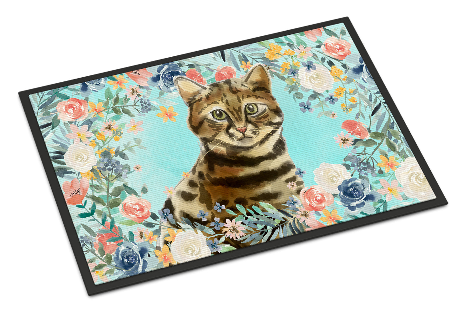 Bengal Spring Flowers Doormat Indoor Outdoor 18H X 27W Front Door Mat Rugs for Entryway, Non Slip Washable