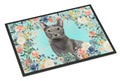 Blue Russian Spring Flowers Doormat Indoor Outdoor 18H X 27W Front Door Mat Rugs for Entryway, Non Slip Washable
