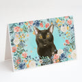 Bombay Spring Flowers Greeting Cards Pack of 8 Blank Cards with Envelopes Whimsical A7 Size 5x7