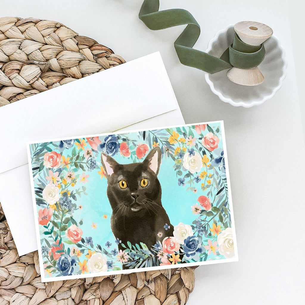 Bombay Spring Flowers Greeting Cards Pack of 8 Blank Cards with Envelopes Whimsical A7 Size 5x7