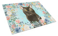 Bombay Spring Flowers Cutting Board Tempered Glass Kitchen Cutting Surface, Heat Resistant Chopping, Non-Slip Feet, Food Prep & Serving
