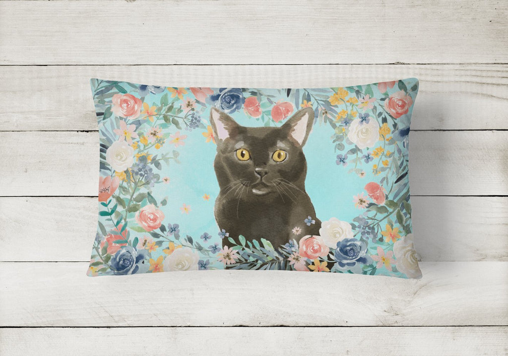 Bombay Spring Flowers Decorative Throw Pillow 12x16 Indoor Outdoor Accent Cushion, Fabric Cover with Insert for Sofa, Bed, Porch & Living Room