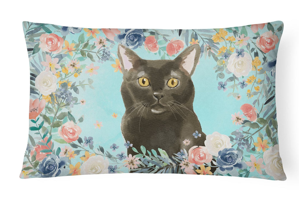 Bombay Spring Flowers Decorative Throw Pillow 12x16 Indoor Outdoor Accent Cushion, Fabric Cover with Insert for Sofa, Bed, Porch & Living Room