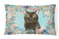 Bombay Spring Flowers Decorative Throw Pillow 12x16 Indoor Outdoor Accent Cushion, Fabric Cover with Insert for Sofa, Bed, Porch & Living Room
