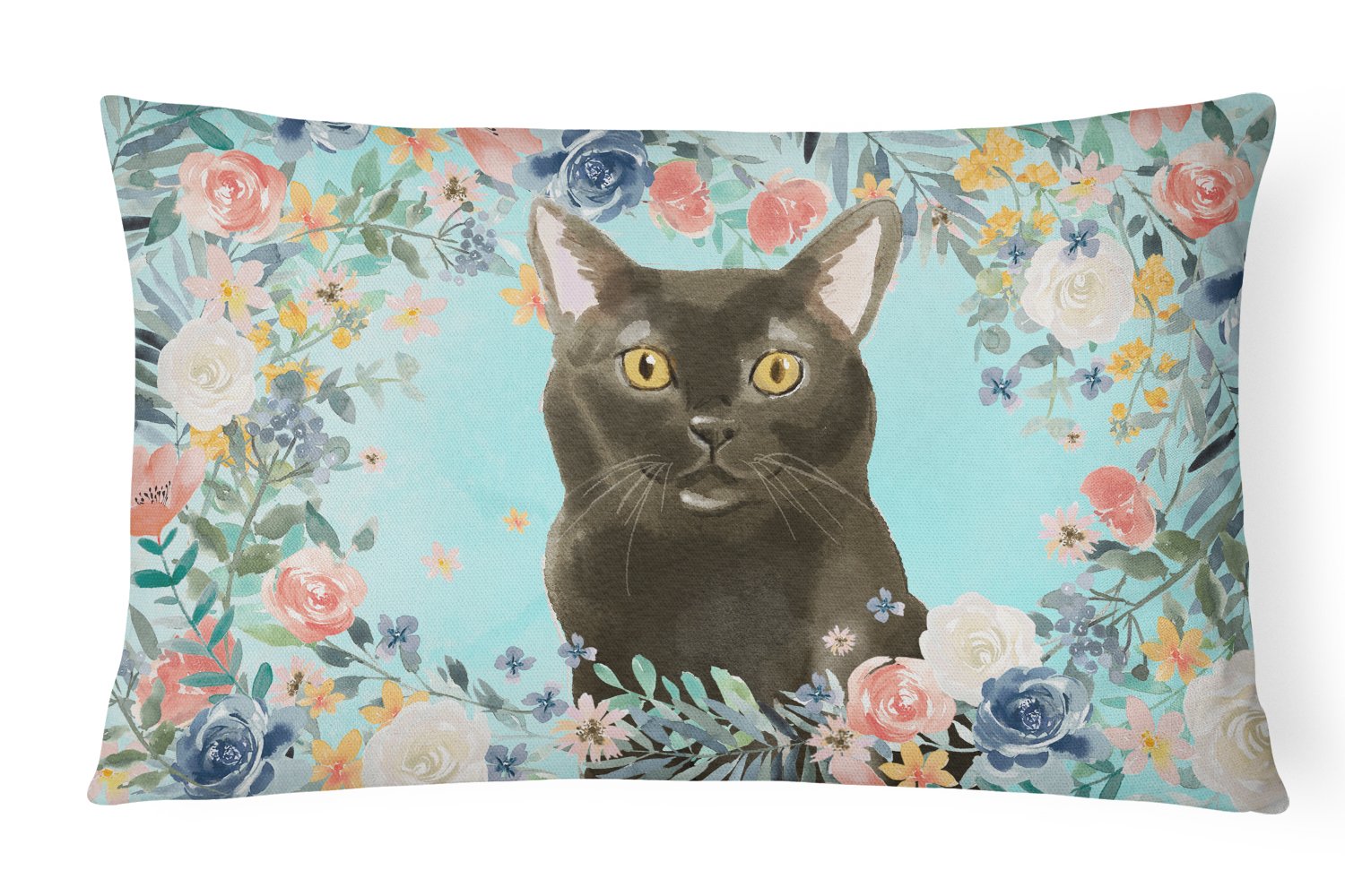 Bombay Spring Flowers Decorative Throw Pillow 12x16 Indoor Outdoor Accent Cushion, Fabric Cover with Insert for Sofa, Bed, Porch & Living Room