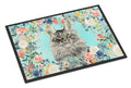 Maine Coon Spring Flowers Doormat Indoor Outdoor 18H X 27W Front Door Mat Rugs for Entryway, Non Slip Washable
