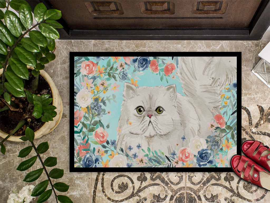 Persian Spring Flowers Doormat Indoor Outdoor 24H X 36W Front Door Mat Rugs for Entryway, Non Slip Washable Low Pile,