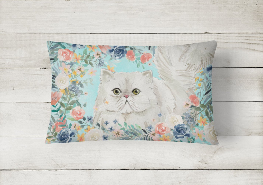 Persian Spring Flowers Decorative Throw Pillow 12x16 Indoor Outdoor Accent Cushion, Fabric Cover with Insert for Sofa, Bed, Porch & Living Room