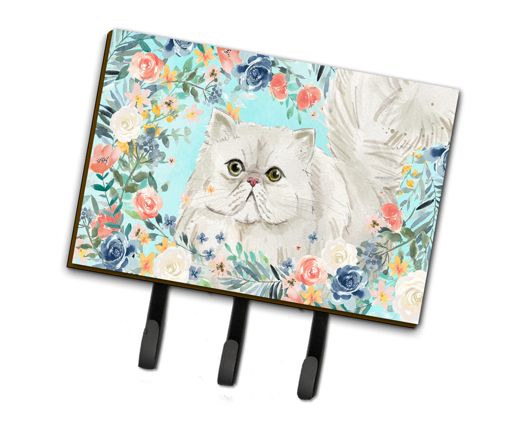 Persian Spring Flowers Leash or Key Holder Wall Hooks, Coat Rack Wall Mount, for Hanging Keys, Towels, Aprons, Leashes