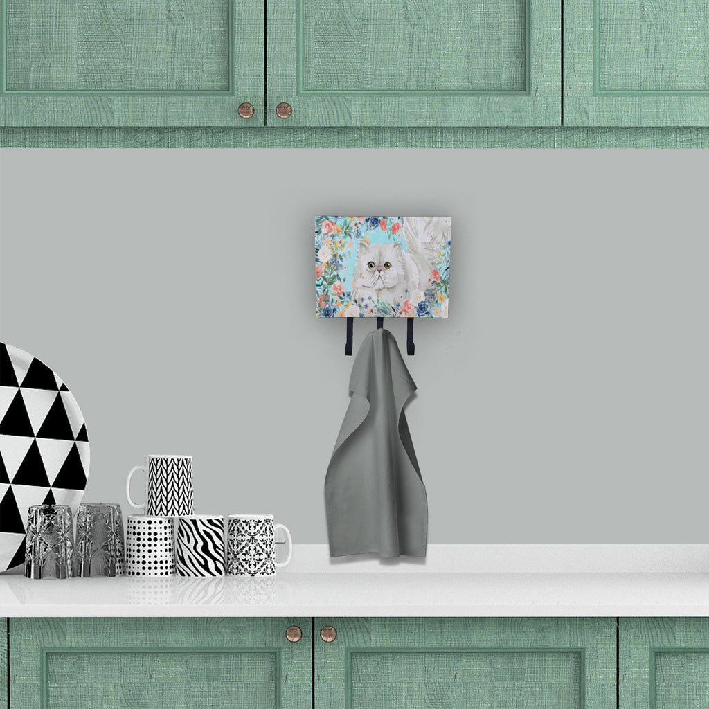 Persian Spring Flowers Leash or Key Holder Wall Hooks, Coat Rack Wall Mount, for Hanging Keys, Towels, Aprons, Leashes