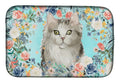 Ragamuffin Spring Flowers Dish Drying Mat Absorbent Dish Drying Mat Pad for Kitchen Counter Dish Drainer Mat for Countertop, 14 x 21", Multicolor