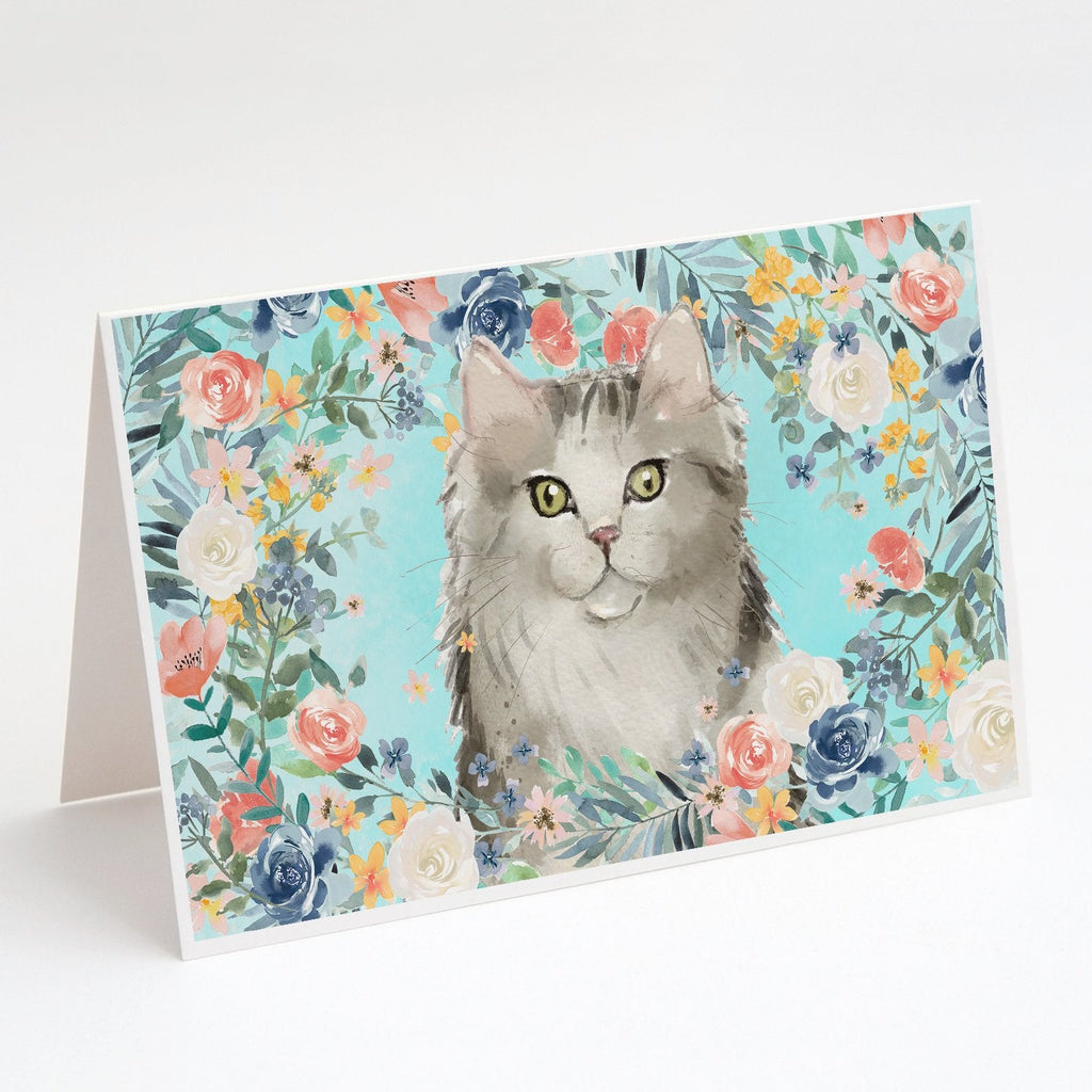Ragamuffin Spring Flowers Greeting Cards Pack of 8 Blank Cards with Envelopes Whimsical A7 Size 5x7