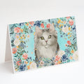 Ragamuffin Spring Flowers Greeting Cards Pack of 8 Blank Cards with Envelopes Whimsical A7 Size 5x7