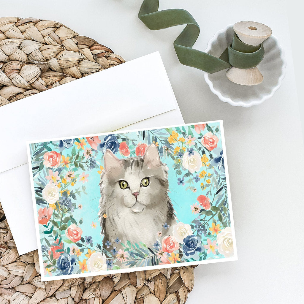 Ragamuffin Spring Flowers Greeting Cards Pack of 8 Blank Cards with Envelopes Whimsical A7 Size 5x7
