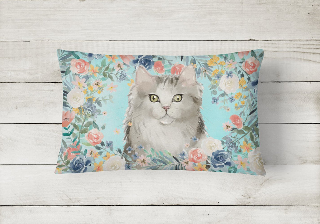 Ragamuffin Spring Flowers Decorative Throw Pillow 12x16 Indoor Outdoor Accent Cushion, Fabric Cover with Insert for Sofa, Bed, Porch & Living Room