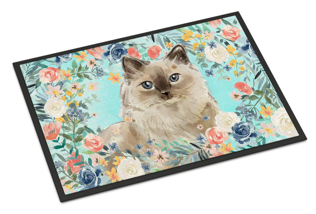 Ragdoll Spring Flowers Doormat Indoor Outdoor 24H X 36W Front Door Mat Rugs for Entryway, Non Slip Washable Low Pile,
