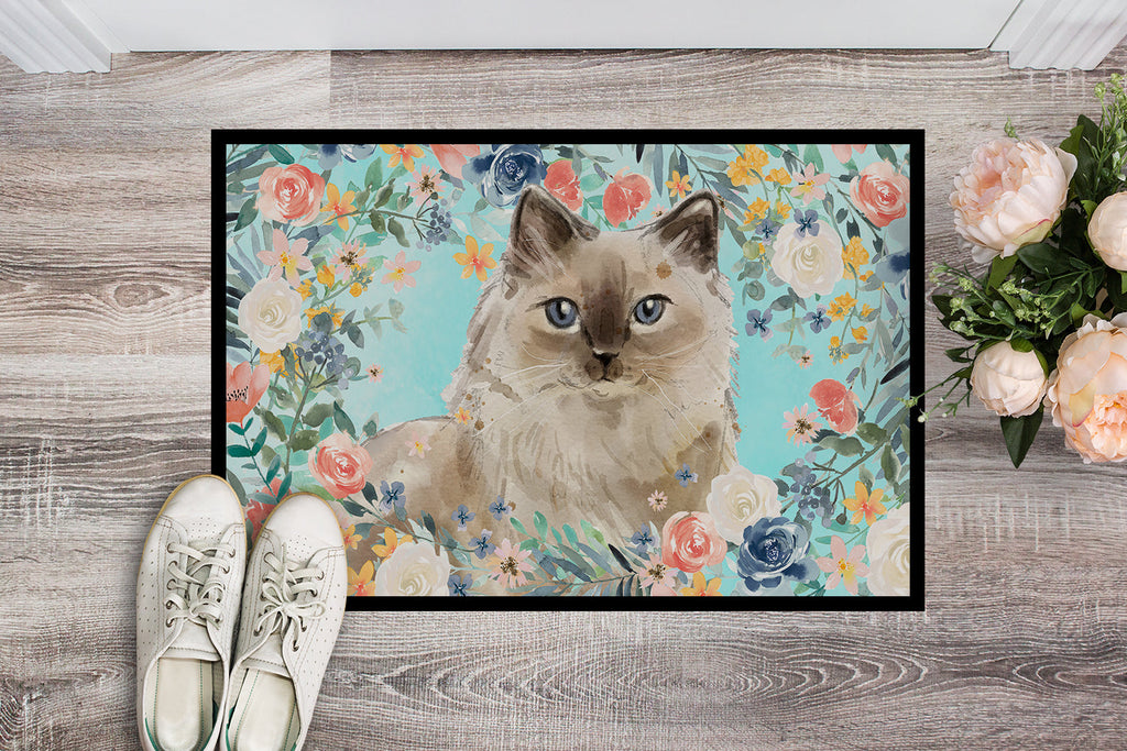 Ragdoll Spring Flowers Doormat Indoor Outdoor 24H X 36W Front Door Mat Rugs for Entryway, Non Slip Washable Low Pile,