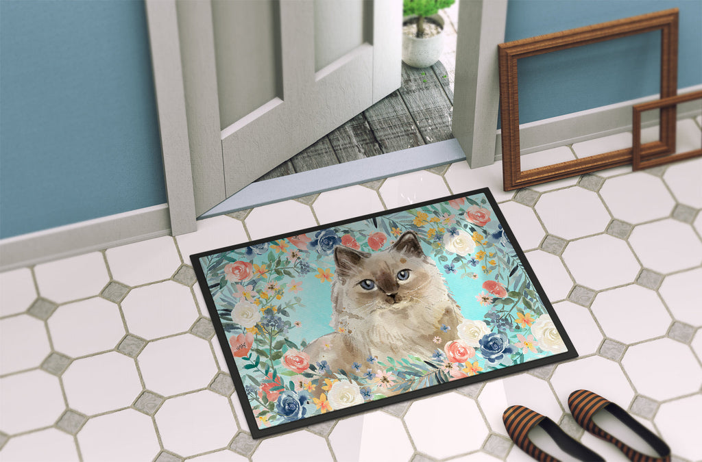Ragdoll Spring Flowers Doormat Indoor Outdoor 18H X 27W Front Door Mat Rugs for Entryway, Non Slip Washable