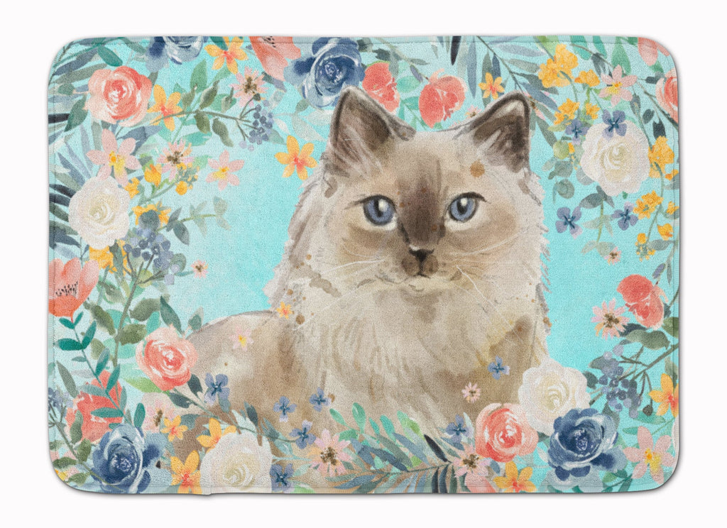 Ragdoll Spring Flowers Memory Foam Kitchen Mat Machine Washable Anti-Fatigue Cushion Comfort Bath or Kitchen Rug