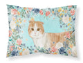 Scottish Fold Spring Flowers Standard Pillowcase Lightweight Super Soft Easy Care Decorative Artwork Pillowcase, Standard