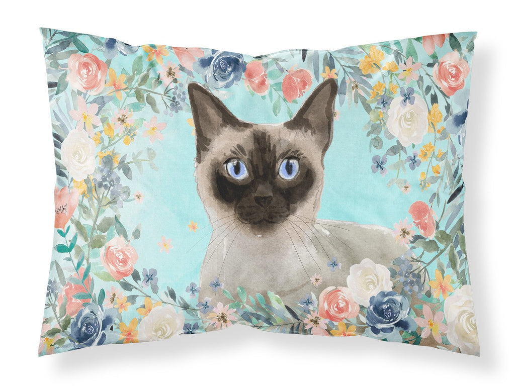 Siamese Spring Flowers Standard Pillowcase Lightweight Super Soft Easy Care Decorative Artwork Pillowcase, Standard