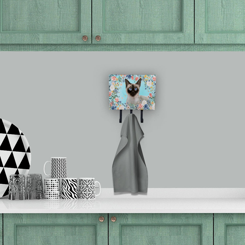 Siamese Spring Flowers Leash or Key Holder Wall Hooks, Coat Rack Wall Mount, for Hanging Keys, Towels, Aprons, Leashes