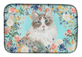 Siberian Spring Flowers Dish Drying Mat Absorbent Dish Drying Mat Pad for Kitchen Counter Dish Drainer Mat for Countertop, 14 x 21", Multicolor