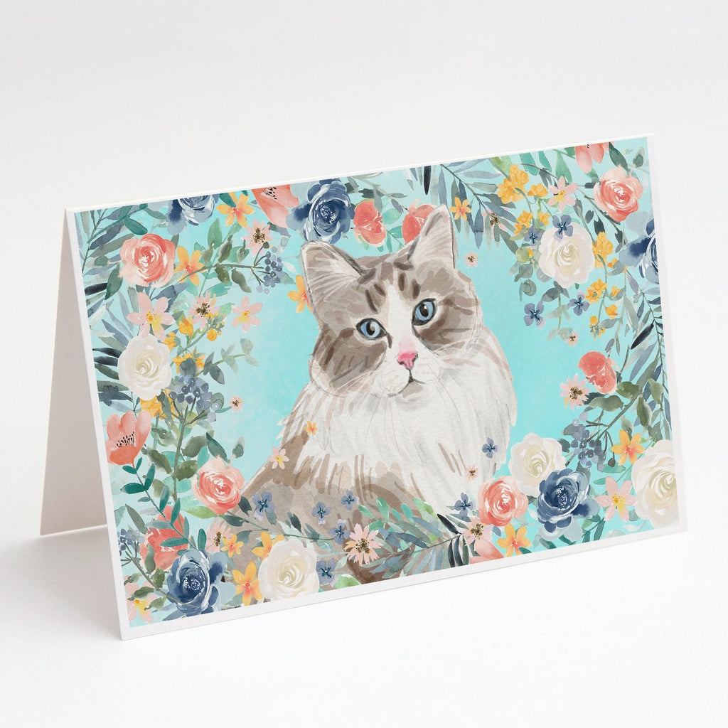 Siberian Spring Flowers Greeting Cards Pack of 8 Blank Cards with Envelopes Whimsical A7 Size 5x7