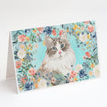 Siberian Spring Flowers Greeting Cards Pack of 8 Blank Cards with Envelopes Whimsical A7 Size 5x7