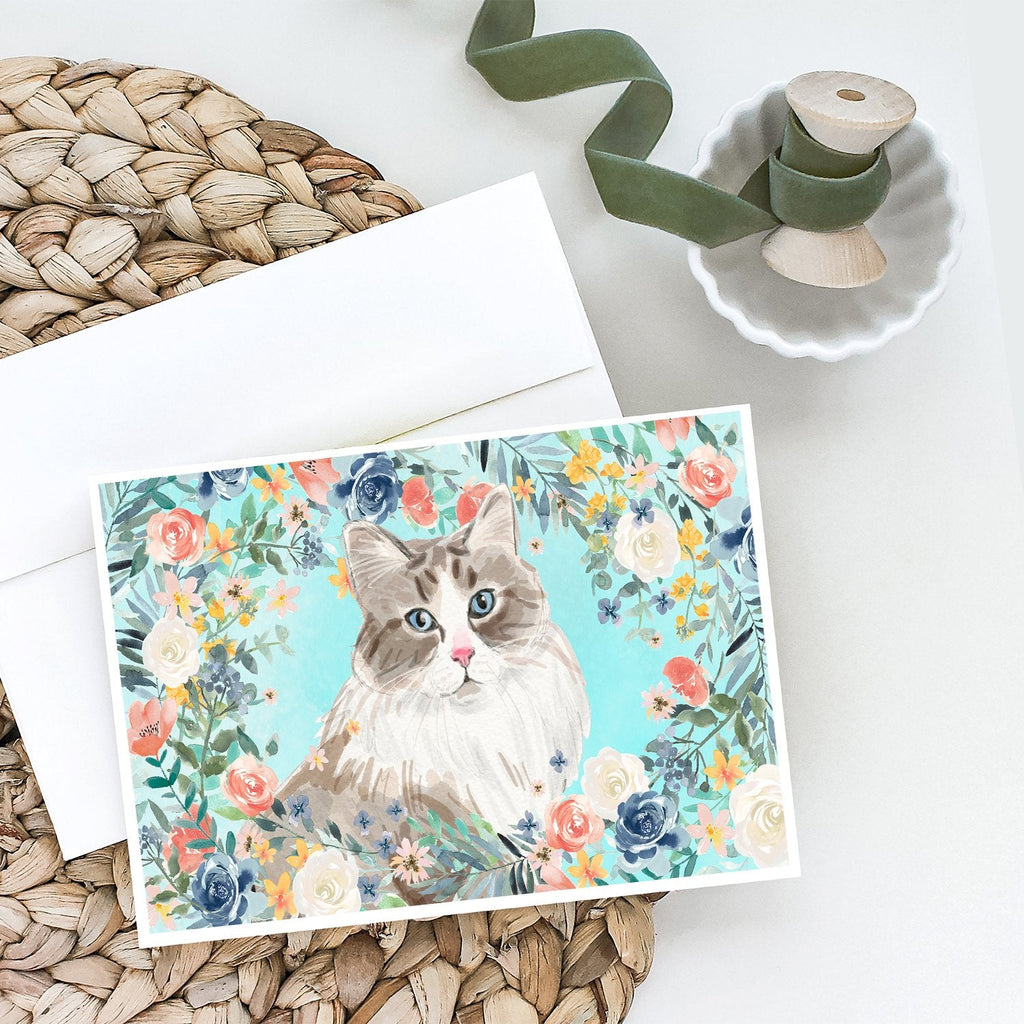 Siberian Spring Flowers Greeting Cards Pack of 8 Blank Cards with Envelopes Whimsical A7 Size 5x7