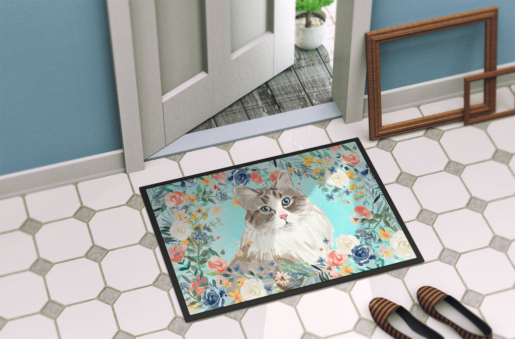 Siberian Spring Flowers Doormat Indoor Outdoor 24H X 36W Front Door Mat Rugs for Entryway, Non Slip Washable Low Pile,
