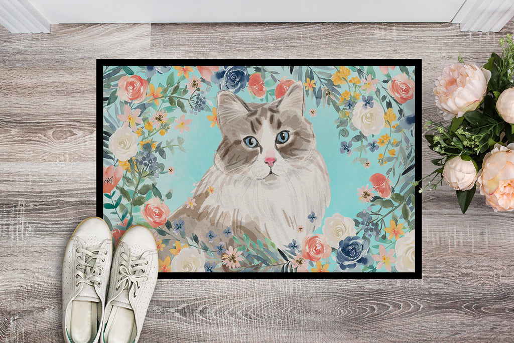 Siberian Spring Flowers Doormat Indoor Outdoor 18H X 27W Front Door Mat Rugs for Entryway, Non Slip Washable
