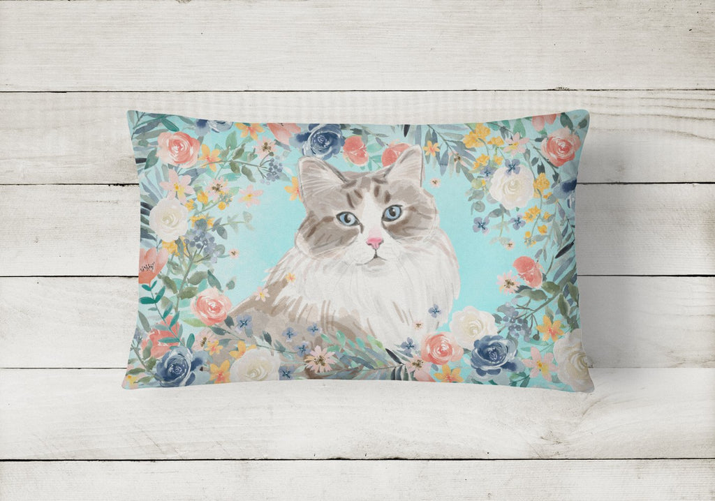 Siberian Spring Flowers Decorative Throw Pillow 12x16 Indoor Outdoor Accent Cushion, Fabric Cover with Insert for Sofa, Bed, Porch & Living Room