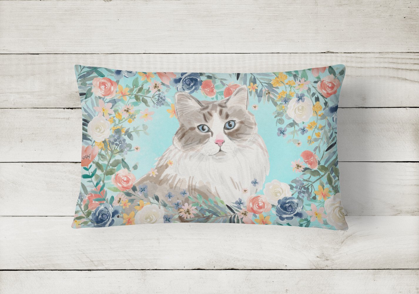 Siberian Spring Flowers Decorative Throw Pillow 12x16 Indoor Outdoor Accent Cushion, Fabric Cover with Insert for Sofa, Bed, Porch & Living Room