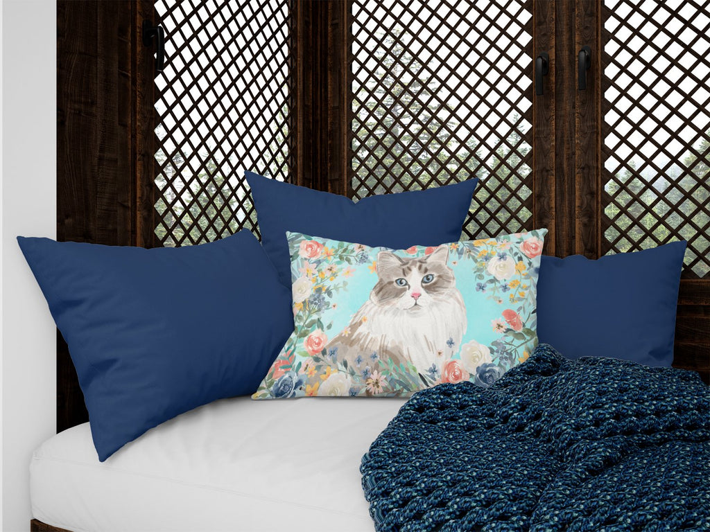 Siberian Spring Flowers Decorative Throw Pillow 12x16 Indoor Outdoor Accent Cushion, Fabric Cover with Insert for Sofa, Bed, Porch & Living Room