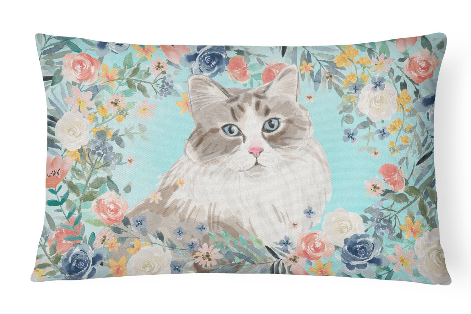 Siberian Spring Flowers Decorative Throw Pillow 12x16 Indoor Outdoor Accent Cushion, Fabric Cover with Insert for Sofa, Bed, Porch & Living Room