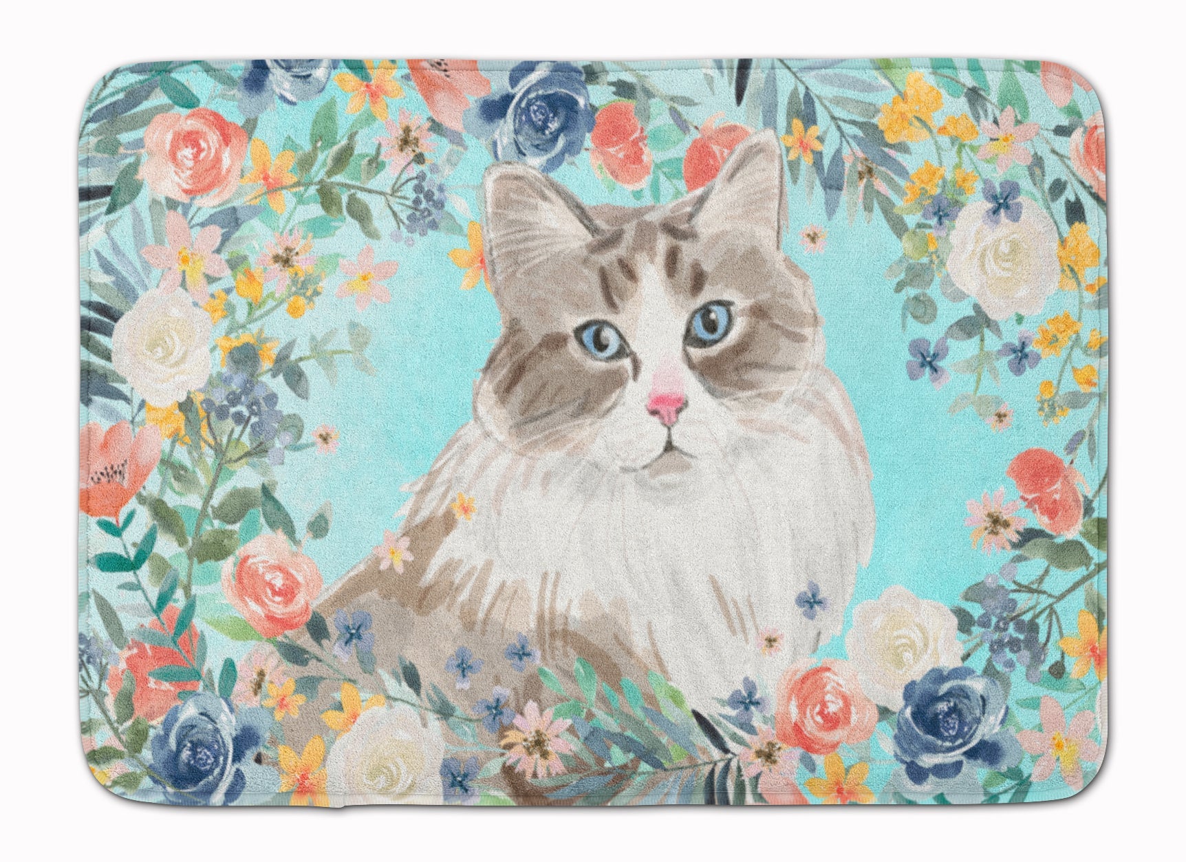 Siberian Spring Flowers Memory Foam Kitchen Mat Machine Washable Anti-Fatigue Cushion Comfort Bath or Kitchen Rug
