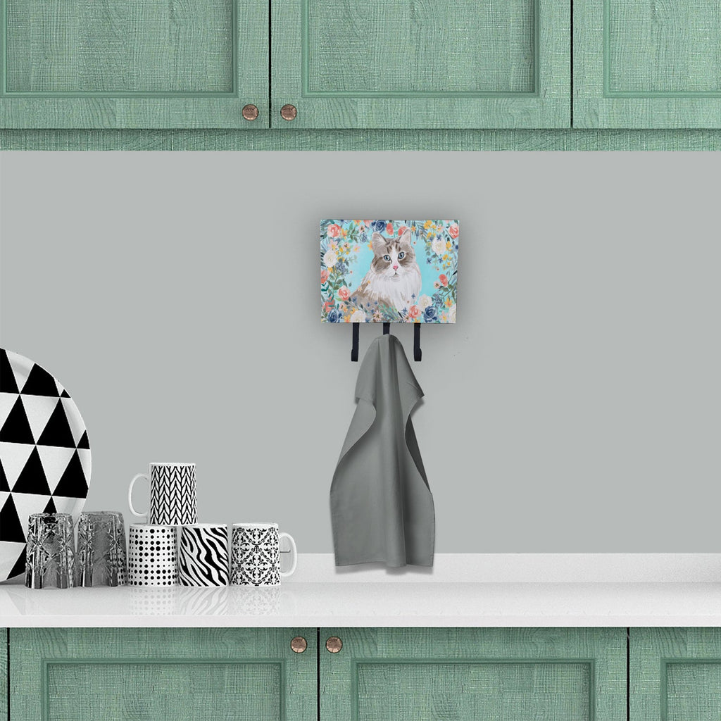 Siberian Spring Flowers Leash or Key Holder Wall Hooks, Coat Rack Wall Mount, for Hanging Keys, Towels, Aprons, Leashes