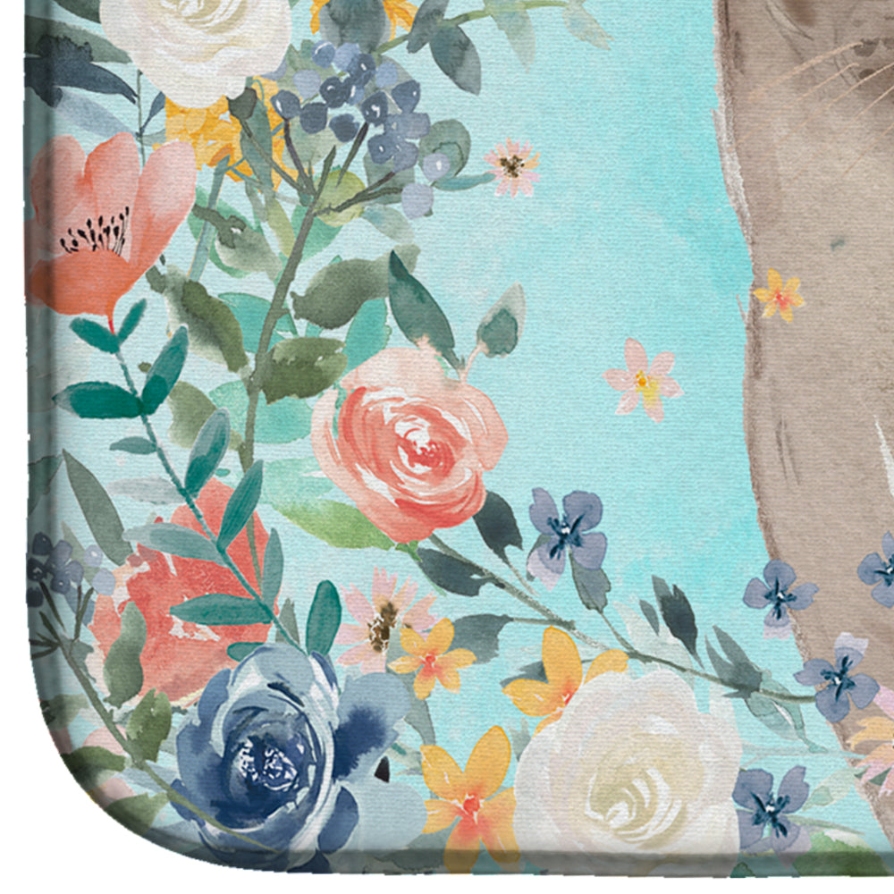 Tonkinese Spring Flowers Dish Drying Mat Absorbent Dish Drying Mat Pad for Kitchen Counter Dish Drainer Mat for Countertop, 14 x 21", Multicolor