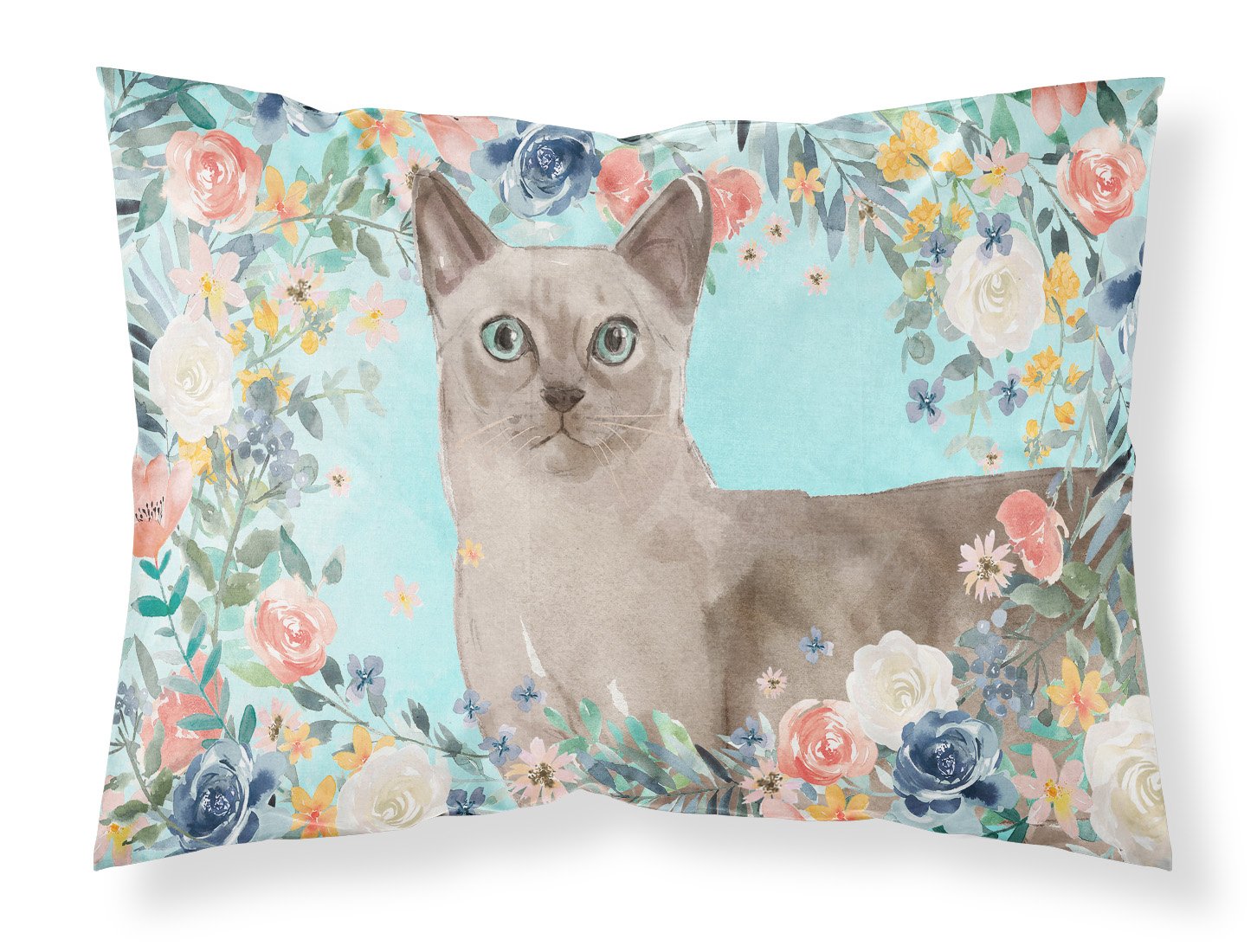 Tonkinese Spring Flowers Standard Pillowcase Lightweight Super Soft Easy Care Decorative Artwork Pillowcase, Standard