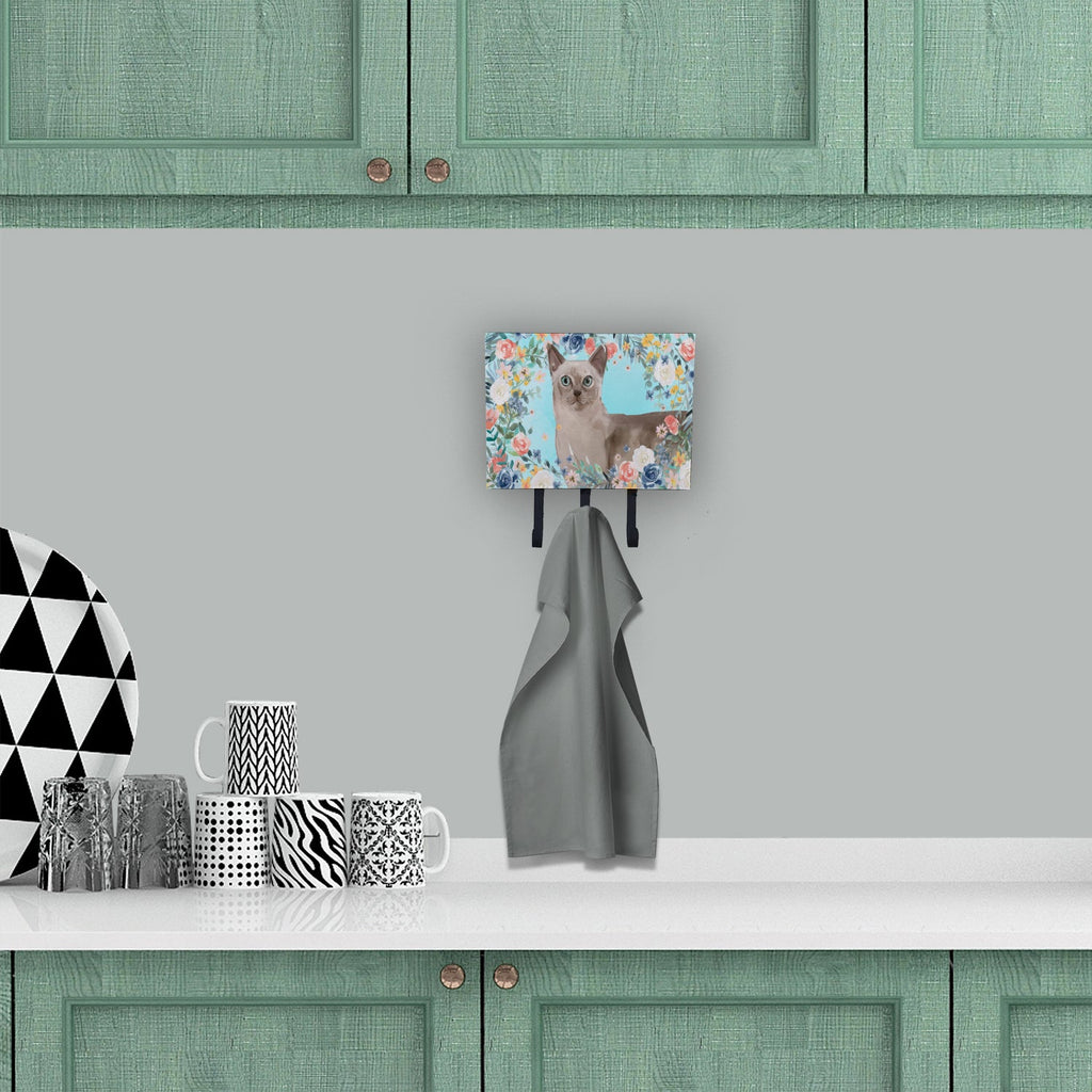 Tonkinese Spring Flowers Leash or Key Holder Wall Hooks, Coat Rack Wall Mount, for Hanging Keys, Towels, Aprons, Leashes