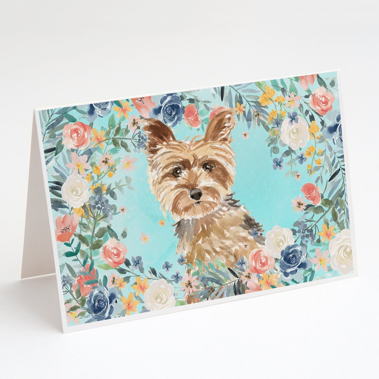 Yorkie Greeting Cards Pack of 8 Blank Cards with Envelopes Whimsical A7 Size 5x7