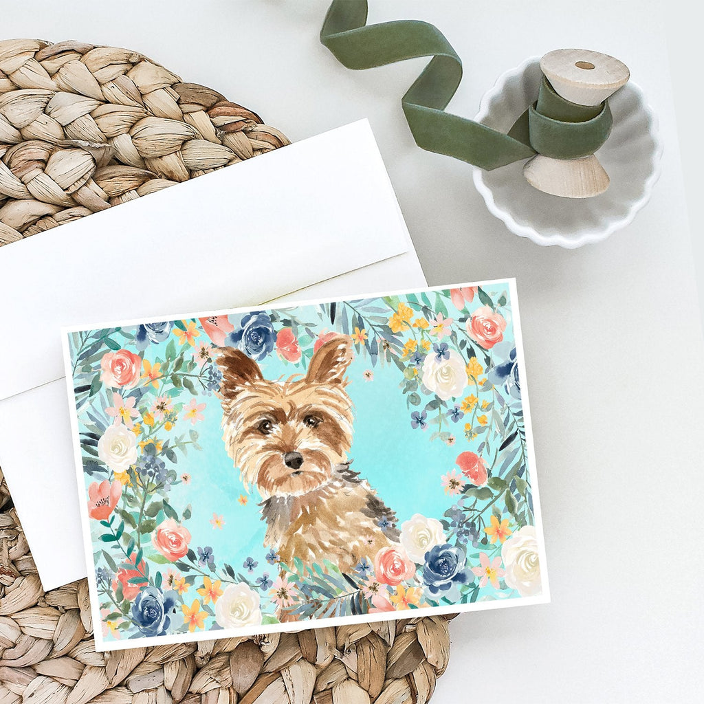 Yorkie Greeting Cards Pack of 8 Blank Cards with Envelopes Whimsical A7 Size 5x7