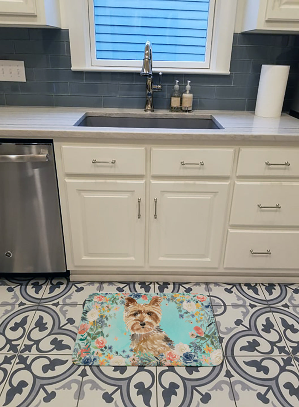 Yorkie Memory Foam Kitchen Mat Machine Washable Anti-Fatigue Cushion Comfort Bath or Kitchen Rug