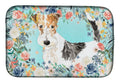 Fox Terrier Dish Drying Mat Absorbent Dish Drying Mat Pad for Kitchen Counter Dish Drainer Mat for Countertop, 14 x 21", Multicolor