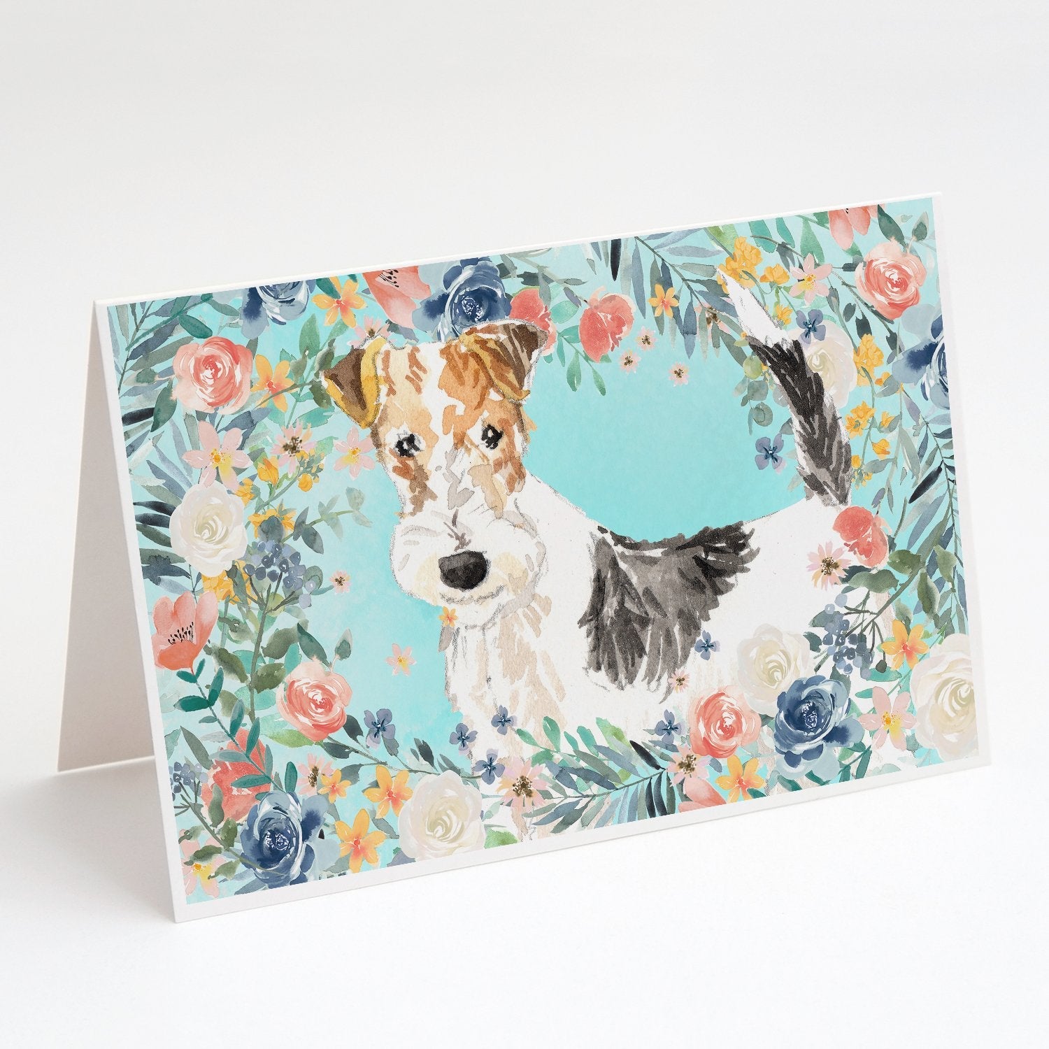 Fox Terrier Greeting Cards Pack of 8 Blank Cards with Envelopes Whimsical A7 Size 5x7