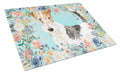 Fox Terrier Cutting Board Tempered Glass Kitchen Cutting Surface, Heat Resistant Chopping, Non-Slip Feet, Food Prep & Serving