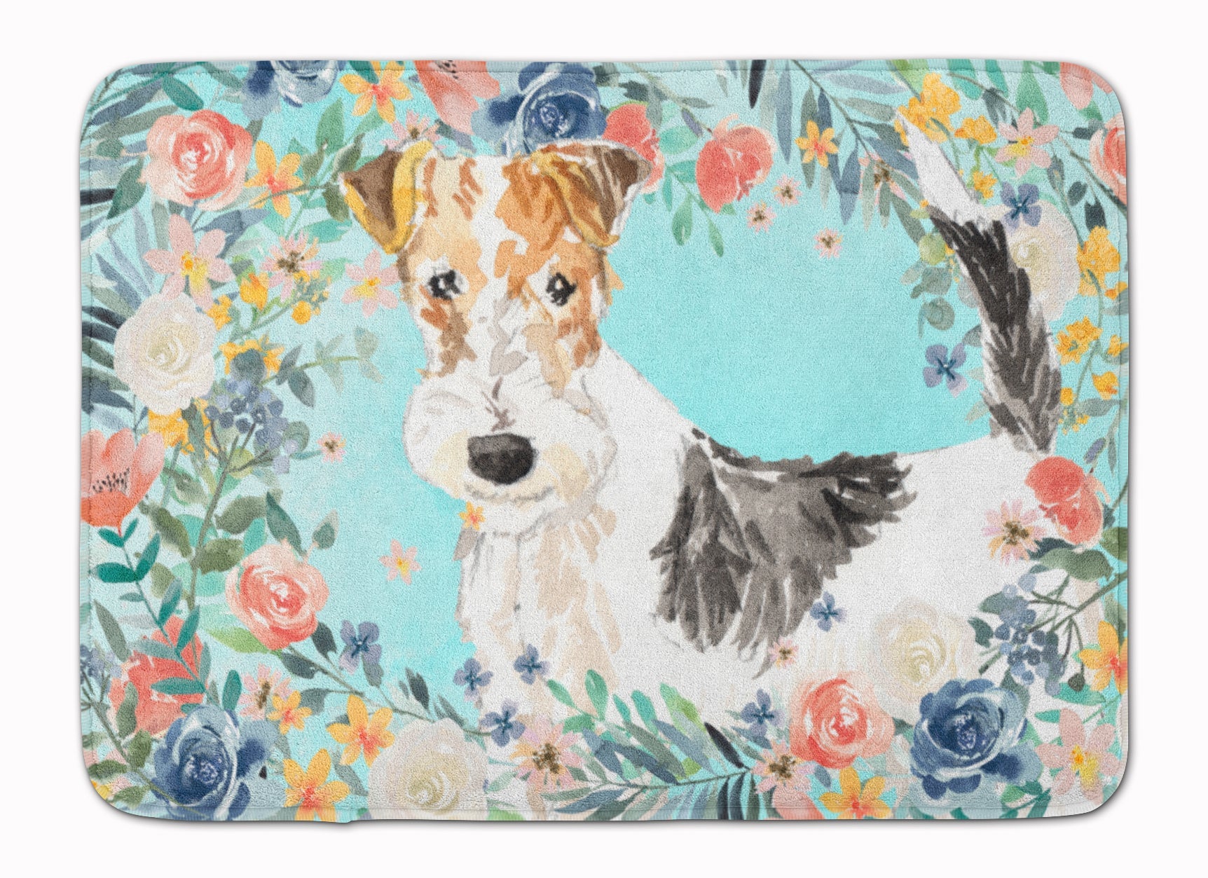 Fox Terrier Memory Foam Kitchen Mat Machine Washable Anti-Fatigue Cushion Comfort Bath or Kitchen Rug