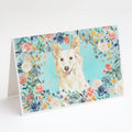 White Collie Greeting Cards Pack of 8 Blank Cards with Envelopes Whimsical A7 Size 5x7